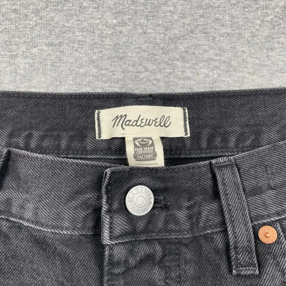 Madewell Jeans Womens 29 Black Low-Slung Straight Slouchy Denim Kent Wash Drapey